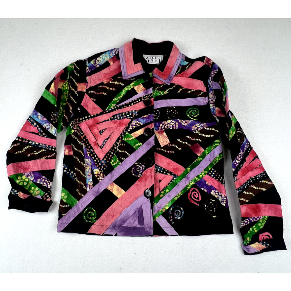 Karen Hart Shirt/Jacket Women's Size S Blazer Art to Wear patchwork